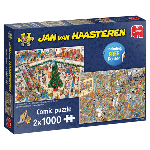 Jan van Haasteren – Einkaufen vor den Feiertagen (2×1000 Teile) 12+ 1000