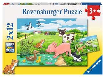 Kinderpuzzle - Tierkinder auf dem Land, 2x12 Teile