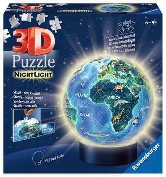 Puzzleball - 3D Nachtlicht - Erde bei Nacht - 72 Teile + Zubehör