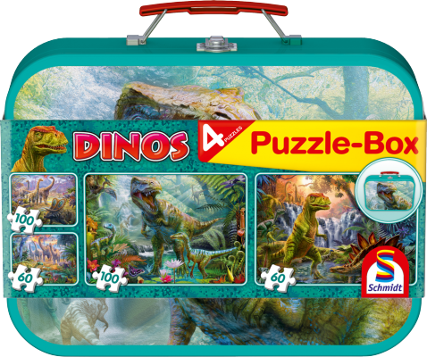 Kinderpuzzle: DIno, 2x60 Teile, 2x100 Teile, insgesamt 4 Puzzle