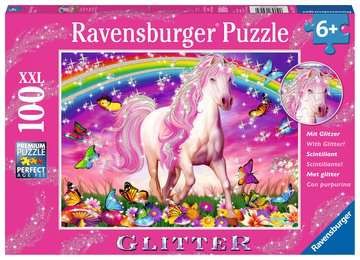 Puzzle - XXL Kinderpuzzle - Pferdetraum 100 Teile - mit Glitzer