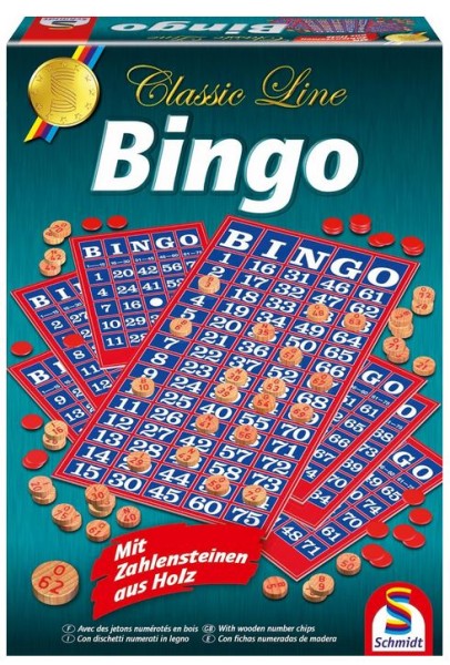 Classic Line, Bingo, mit Zahlensteinen aus Holz