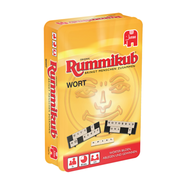 Original Rummikub Wort Kompakt in Metalldose