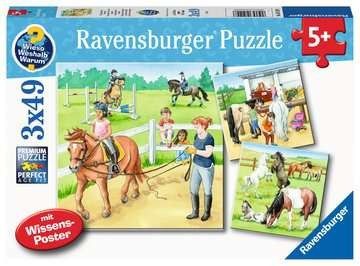 Puzzle - WWW - Ein Tag auf dem Reiterhof, 3x49 Teile