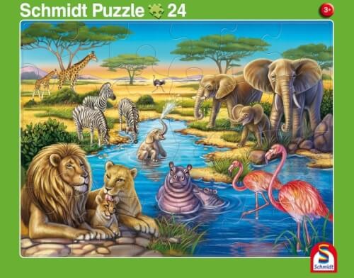 2er Set Rahmenpuzzles Tiere in Afrika 24 Teile/Tiere am Nordpol 40 Teile