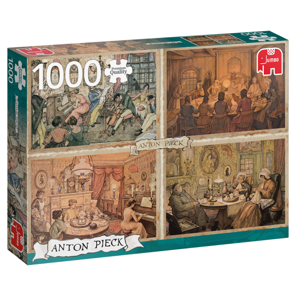 Premium Collection – Anton Pieck, Unterhaltung im Wohnzimmer (1000 Teile)