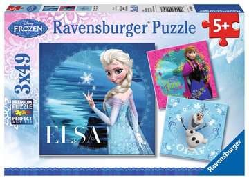 Puzzle - Elsa, Anna & Olaf - 3x49 Teile