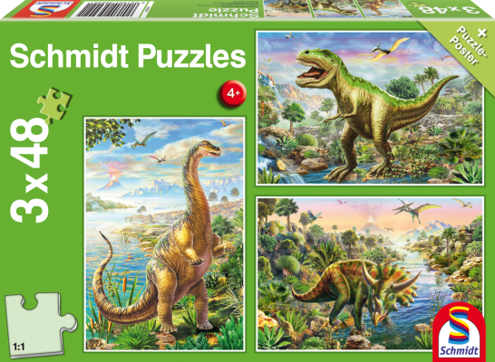 Abenteuer mit den Dinosaurier 3x48 Teile
