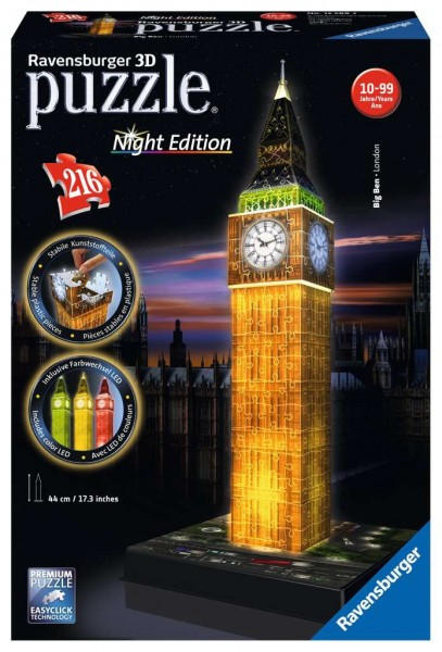 3D Puzzle Big Ben bei Nacht 216p.
