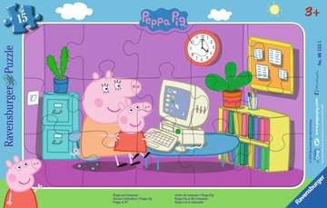Puzzle - Peppa am Computer - 15 Teile